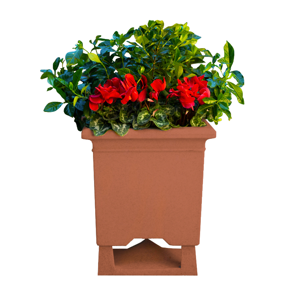 Outdoor 6.5" Square Planter Speaker in Terra Cotta with Txfrmr